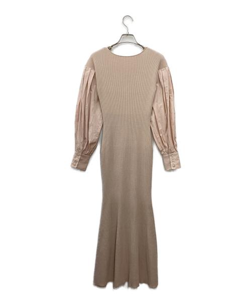 eimy istoire（エイミーイストワール）eimy istoire (エイミーイストワール) キーネックマーメイドニットワンピース ベージュ サイズ:Freeの古着・服飾アイテム