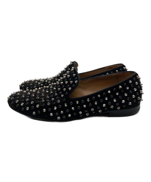 Christian Louboutin（クリスチャン・ルブタン）Christian Louboutin (クリスチャン・ルブタン) ROLLERBOY SPIKES RINGSTRASS FLAT VEAU ブラック サイズ:43　1/2の古着・服飾アイテム