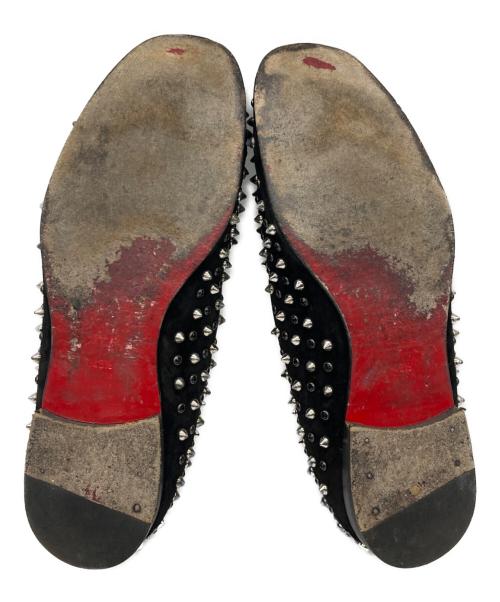 Christian Louboutin（クリスチャン・ルブタン）Christian Louboutin (クリスチャン・ルブタン) ROLLERBOY SPIKES RINGSTRASS FLAT VEAU ブラック サイズ:43　1/2の古着・服飾アイテム