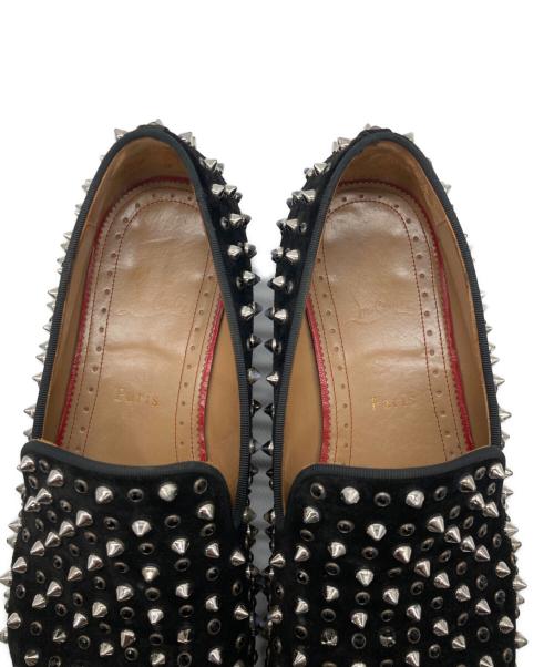 Christian Louboutin（クリスチャン・ルブタン）Christian Louboutin (クリスチャン・ルブタン) ROLLERBOY SPIKES RINGSTRASS FLAT VEAU ブラック サイズ:43　1/2の古着・服飾アイテム