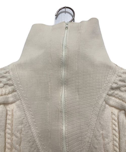 TAN（タン）TAN (タン) SPONDISH CABLE HALF ZIP NECK PULLOVER ベージュ サイズ:Fの古着・服飾アイテム