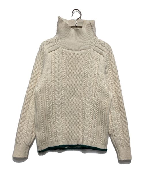 TAN（タン）TAN (タン) SPONDISH CABLE HALF ZIP NECK PULLOVER ベージュ サイズ:Fの古着・服飾アイテム