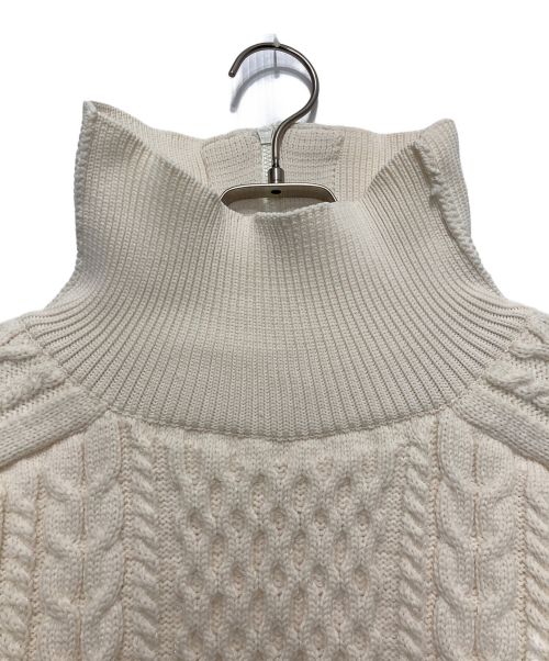 TAN（タン）TAN (タン) SPONDISH CABLE HALF ZIP NECK PULLOVER ベージュ サイズ:Fの古着・服飾アイテム