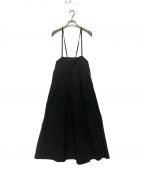 BEAUTY&YOUTHビューティーアンドユース）の古着「ナイロンコットン ギャザーキャミワンピース 23SS」｜ブラック