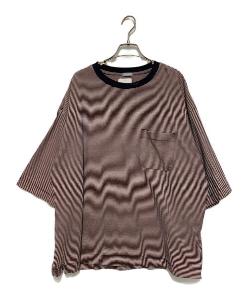 JOURNAL STANDARD relume（ジャーナルスタンダード レリューム）JOURNAL STANDARD relume (ジャーナルスタンダード レリューム) POWER ボーダー半袖Tシャツ ネイビー×ピンク サイズ:Lの古着・服飾アイテム