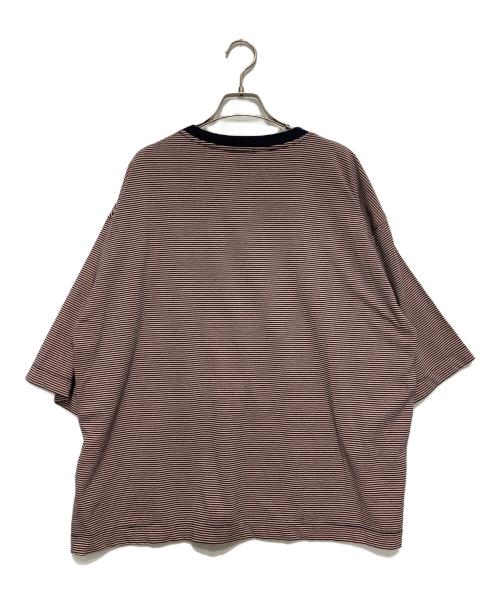 JOURNAL STANDARD relume（ジャーナルスタンダード レリューム）JOURNAL STANDARD relume (ジャーナルスタンダード レリューム) POWER ボーダー半袖Tシャツ ネイビー×ピンク サイズ:Lの古着・服飾アイテム