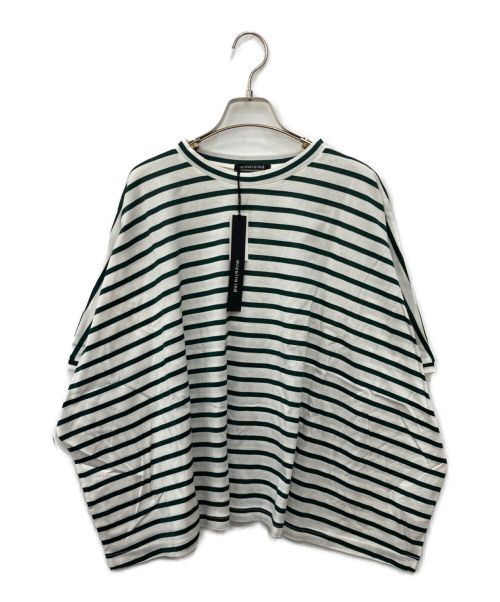 mizuiro-ind（ミズイロインド）mizuiro-ind (ミズイロインド) ボーダーワイドカットソー グリーン サイズ:Freeの古着・服飾アイテム