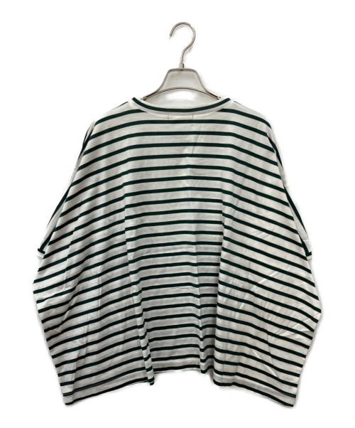 mizuiro-ind（ミズイロインド）mizuiro-ind (ミズイロインド) ボーダーワイドカットソー グリーン サイズ:Freeの古着・服飾アイテム