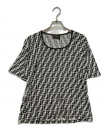 FENDI（フェンディ）の古着「ズッカ柄Tシャツ」｜ホワイト×ブラック