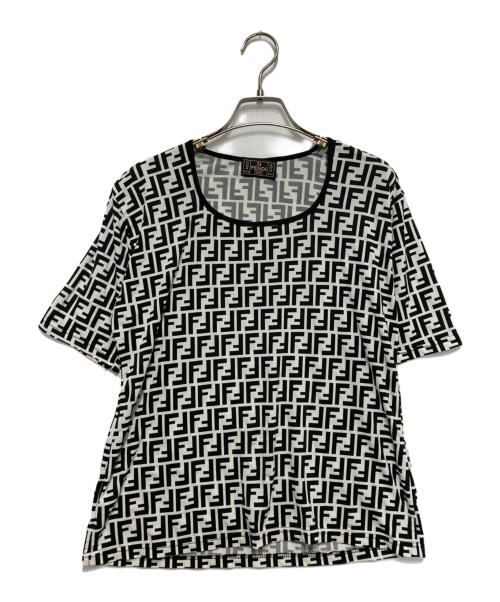FENDI（フェンディ）FENDI (フェンディ) ズッカ柄Tシャツ ホワイト×ブラック サイズ:SIZE 38の古着・服飾アイテム