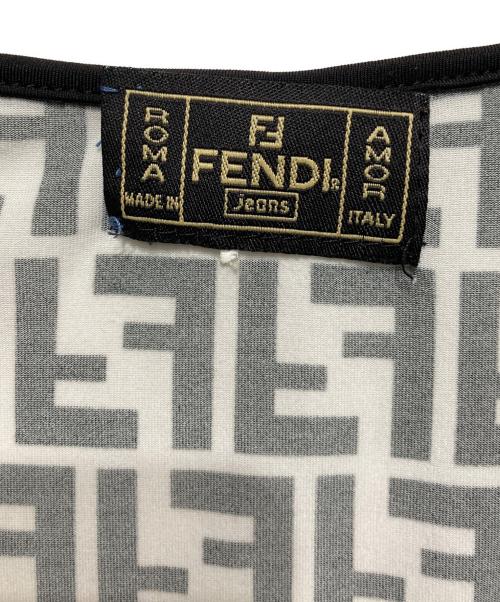 FENDI（フェンディ）FENDI (フェンディ) ズッカ柄Tシャツ ホワイト×ブラック サイズ:SIZE 38の古着・服飾アイテム