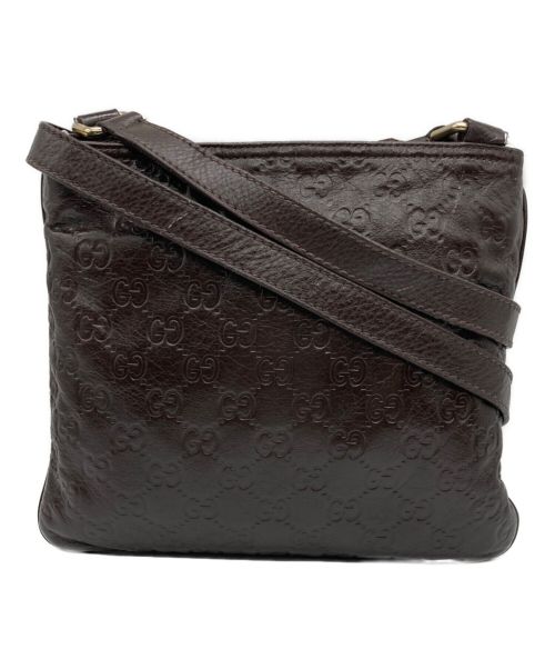 GUCCI（グッチ）GUCCI (グッチ) レザーショルダーバッグ　201538 ブラウンの古着・服飾アイテム