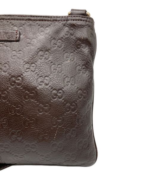 GUCCI（グッチ）GUCCI (グッチ) レザーショルダーバッグ　201538 ブラウンの古着・服飾アイテム