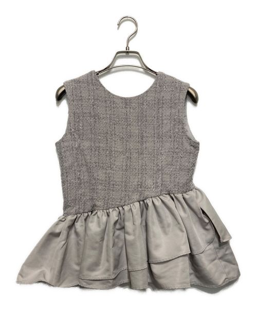 sheller（シェリエ）sheller (シェリエ) サマーツイードフリルトップス アイボリー サイズ:Fの古着・服飾アイテム