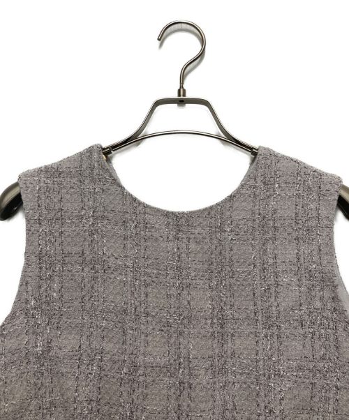 sheller（シェリエ）sheller (シェリエ) サマーツイードフリルトップス アイボリー サイズ:Fの古着・服飾アイテム