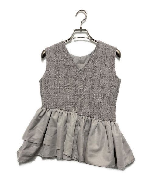 sheller（シェリエ）sheller (シェリエ) サマーツイードフリルトップス アイボリー サイズ:Fの古着・服飾アイテム