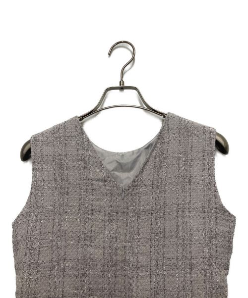 sheller（シェリエ）sheller (シェリエ) サマーツイードフリルトップス アイボリー サイズ:Fの古着・服飾アイテム