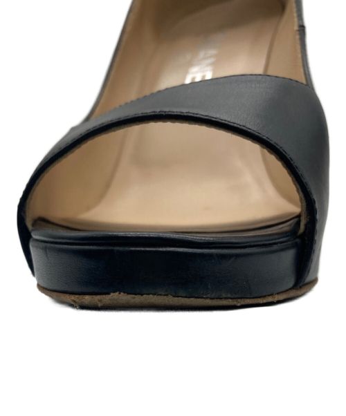 CHANEL（シャネル）CHANEL (シャネル) チェーンヒールオープントゥーパンプス ブラック サイズ:SIZE36の古着・服飾アイテム