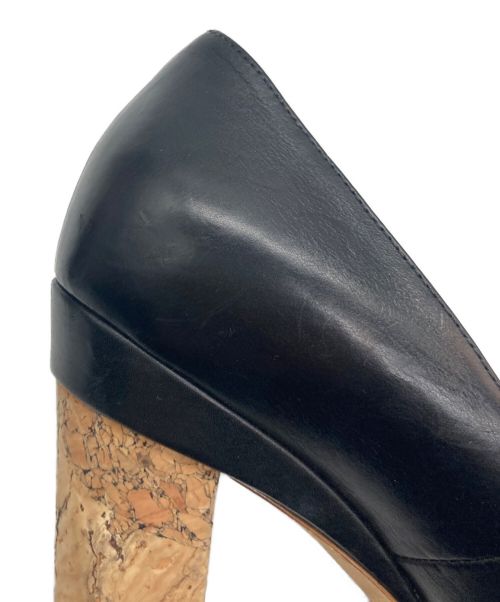 CHANEL（シャネル）CHANEL (シャネル) チェーンヒールオープントゥーパンプス ブラック サイズ:SIZE36の古着・服飾アイテム