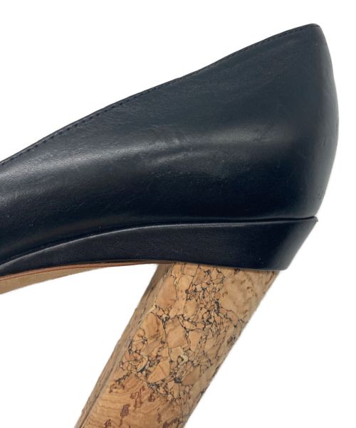 CHANEL（シャネル）CHANEL (シャネル) チェーンヒールオープントゥーパンプス ブラック サイズ:SIZE36の古着・服飾アイテム