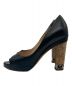CHANEL (シャネル) チェーンヒールオープントゥーパンプス ブラック サイズ:SIZE36：15000円