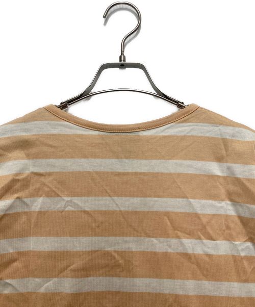 GUCCI（グッチ）GUCCI (グッチ) ボーダーカットソーワンピース ベージュ×ホワイト サイズ:Sの古着・服飾アイテム