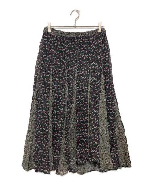 ne quittez pas（ヌキテパ）ne quittez pas (ヌキテパ) RAYON GGT FLOWER MIX SKIRT 010392870 ブラック サイズ:記載なし(実寸サイズをご参照ください)の古着・服飾アイテム
