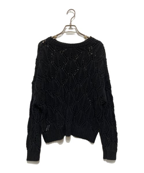 SIMPLICITE（シンプリシテ）simplicite (シンプリシテ) 透かし柄ニットプルオーバー ブラック サイズ:不明の古着・服飾アイテム