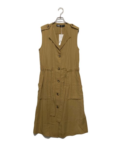 ZARA（ザラ）ZARA (ザラ) ノースリーブワンピース ベージュ サイズ:Sの古着・服飾アイテム