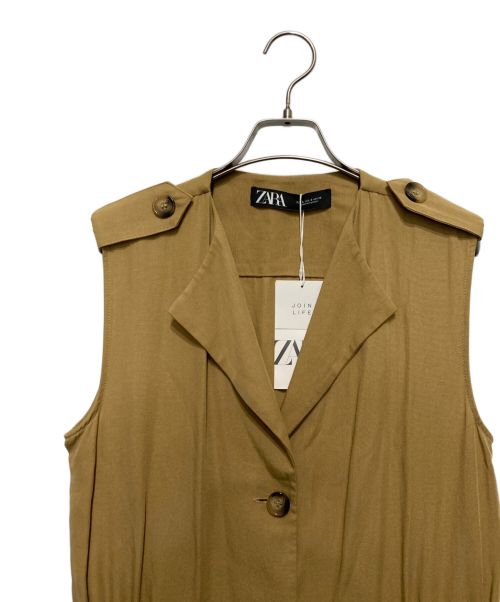 ZARA（ザラ）ZARA (ザラ) ノースリーブワンピース ベージュ サイズ:Sの古着・服飾アイテム