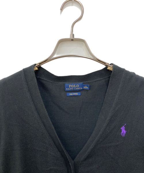 POLO RALPH LAUREN（ポロ・ラルフローレン）POLO RALPH LAUREN (ポロ・ラルフローレン) PIMACOTTONカーディガン ブラック サイズ:Mの古着・服飾アイテム