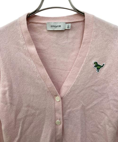 COACH（コーチ）COACH (コーチ) カシミヤ混カーディガン ピンク サイズ:Sの古着・服飾アイテム