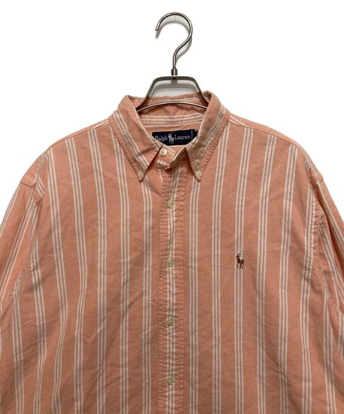 RALPH LAUREN（ラルフローレン）RALPH LAUREN (ラルフローレン) ストライプシャツ サーモンピンク サイズ:Lの古着・服飾アイテム
