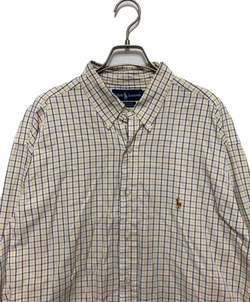 RALPH LAUREN（ラルフローレン）RALPH LAUREN (ラルフローレン) YARMOUTH チェックシャツ イエロー×ネイビー サイズ:17の古着・服飾アイテム