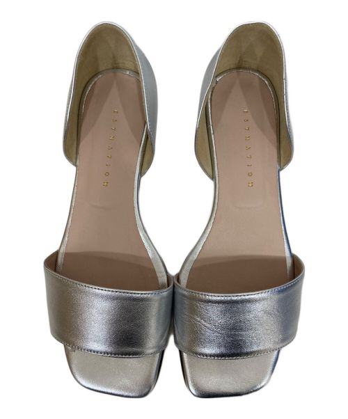 ESTNATION（エストネーション）ESTNATION (エストネーション) スクエアトゥフラットサンダル シルバー サイズ:36の古着・服飾アイテム