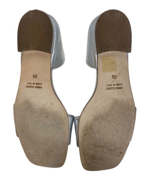 ESTNATION（エストネーション）ESTNATION (エストネーション) スクエアトゥフラットサンダル シルバー サイズ:36の古着・服飾アイテム