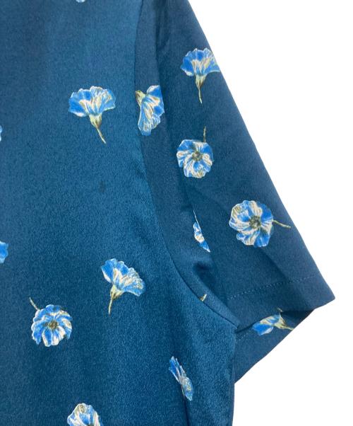 INDIVI（インディヴィ）INDIVI (インディヴィ) アシメ切り替えフラワーワンピース ブルー サイズ:不明の古着・服飾アイテム