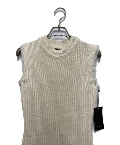 anuans（アニュアンス）anuans (アニュアンス) ブラッシュツイードニットワンピース ホワイト サイズ:Sの古着・服飾アイテム