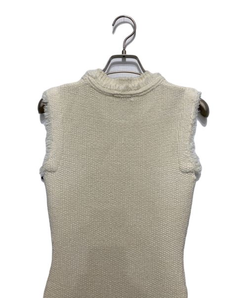 anuans（アニュアンス）anuans (アニュアンス) ブラッシュツイードニットワンピース ホワイト サイズ:Sの古着・服飾アイテム