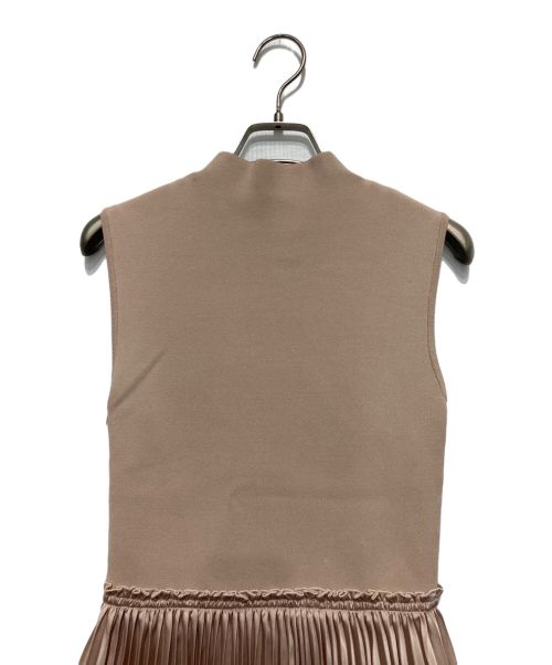 anuans（アニュアンス）anuans (アニュアンス) プリーツドッキングニットワンピース ピンク サイズ:Sの古着・服飾アイテム