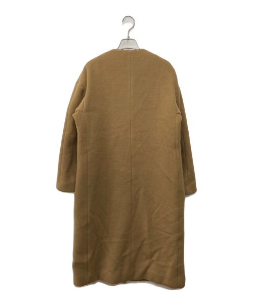 BACCA（バッカ）BACCA (バッカ) ラムウールノーカラーロングコート ブラウン サイズ:SIZE38の古着・服飾アイテム