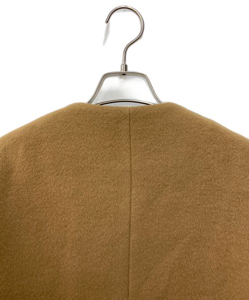 BACCA（バッカ）BACCA (バッカ) ラムウールノーカラーロングコート ブラウン サイズ:SIZE38の古着・服飾アイテム