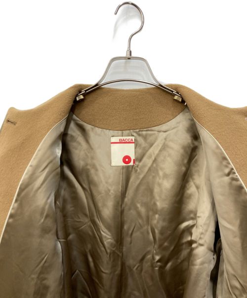 BACCA（バッカ）BACCA (バッカ) ラムウールノーカラーロングコート ブラウン サイズ:SIZE38の古着・服飾アイテム