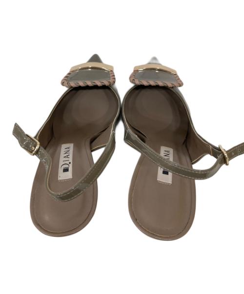 DAIANA（ダイアナ）DAIANA (ダイアナ) オープンパンプス グレー サイズ:23.5の古着・服飾アイテム