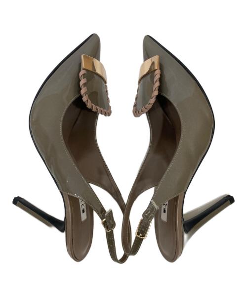 DAIANA（ダイアナ）DAIANA (ダイアナ) オープンパンプス グレー サイズ:23.5の古着・服飾アイテム