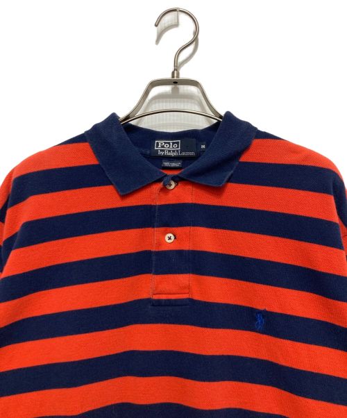 POLO RALPH LAUREN（ポロ・ラルフローレン）POLO RALPH LAUREN (ポロ・ラルフローレン) ポロシャツ オレンジ×ネイビー サイズ:Ⅿの古着・服飾アイテム