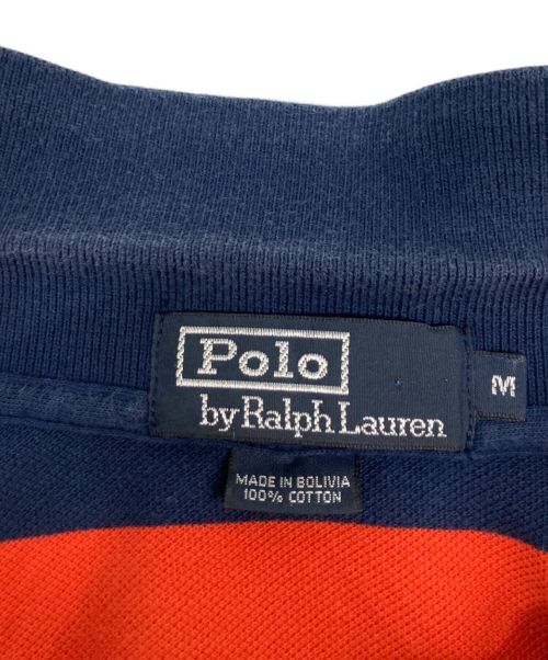 POLO RALPH LAUREN（ポロ・ラルフローレン）POLO RALPH LAUREN (ポロ・ラルフローレン) ポロシャツ オレンジ×ネイビー サイズ:Ⅿの古着・服飾アイテム