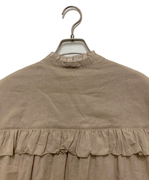 Spick and Span（スピックアンドスパン）Spick and Span (スピックアンドスパン) コットンボイルフリルフレンチブラウス ブラウン サイズ:FREEの古着・服飾アイテム