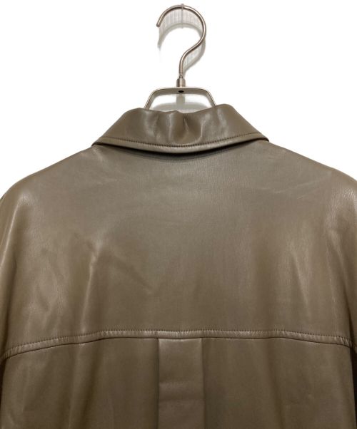 HER LIP TO（ハーリップトゥ）Her lip to (ハーリップトゥ) ヴィーガンレザーベルテドロングジャケット ブラウン サイズ:Ⅿの古着・服飾アイテム