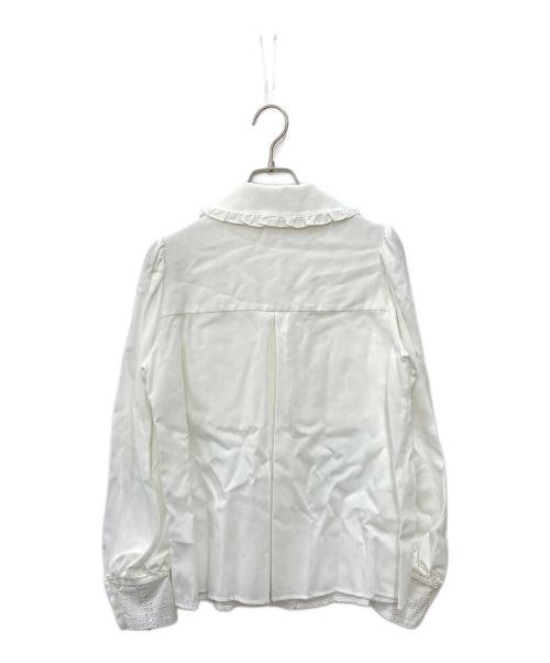 HER LIP TO（ハーリップトゥ）HER LIP TO (ハーリップトゥ) レースポケットコットンブレンドブラウス ホワイト サイズ:Mの古着・服飾アイテム